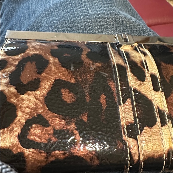 Rosetti Cheetah Gold Framed Clutch Wallet, many cardholders, zip pocket NWT - Picture 4 of 11